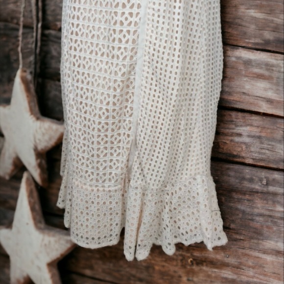 Anthropologie White Georgia Eyelet Dress Size 12 - Picture 10 of 16